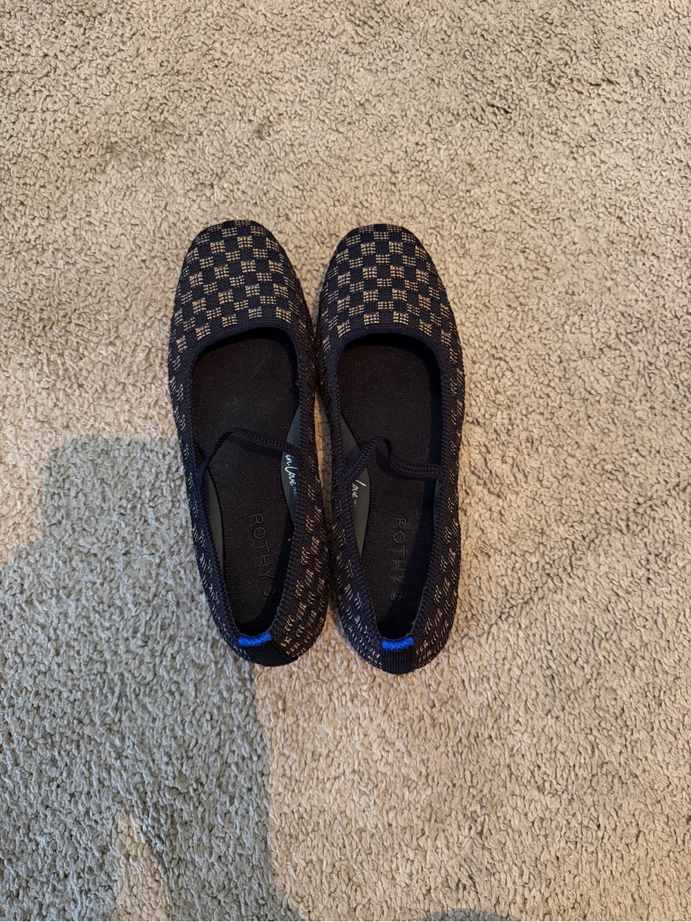 Black and Tan Checkered Rothy Mary Jane’s